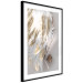 Wall Poster Fallen Angel - abstract composition of white feathers with golden accent 127877 additionalThumb 4