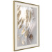 Wall Poster Fallen Angel - abstract composition of white feathers with golden accent 127877 additionalThumb 2