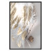Wall Poster Fallen Angel - abstract composition of white feathers with golden accent 127877 additionalThumb 16