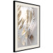 Wall Poster Fallen Angel - abstract composition of white feathers with golden accent 127877 additionalThumb 3