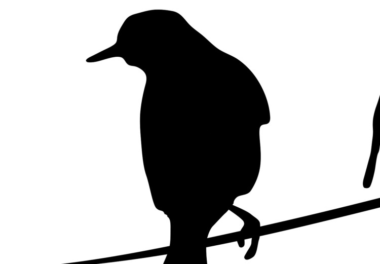 Canvas Art Print Bird Chatter (1-part) vertical - black animals on a white background 129577 additionalImage 4