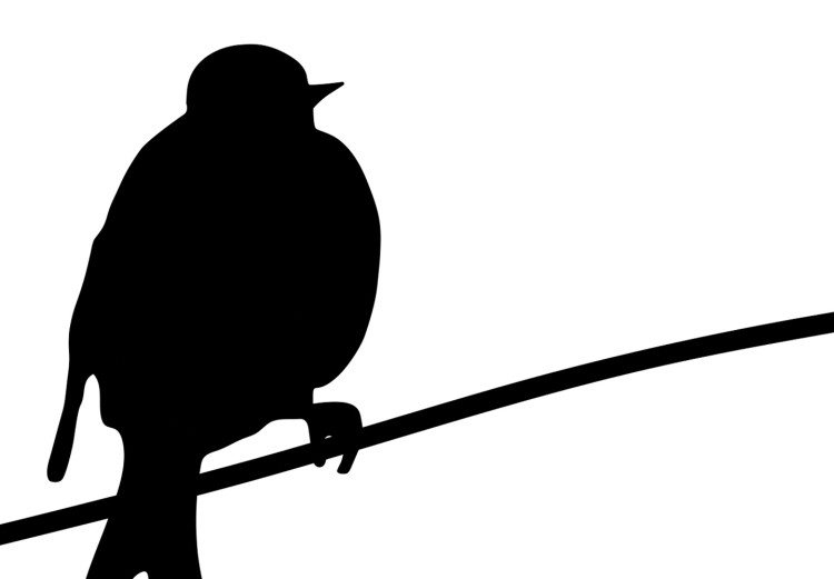 Canvas Art Print Bird Chatter (1-part) vertical - black animals on a white background 129577 additionalImage 5