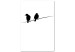 Canvas Art Print Bird Chatter (1-part) vertical - black animals on a white background 129577