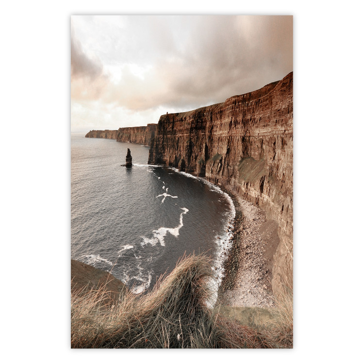 Poster Solitary Cliffs - seascape with large cliffs against a clear sky 130277