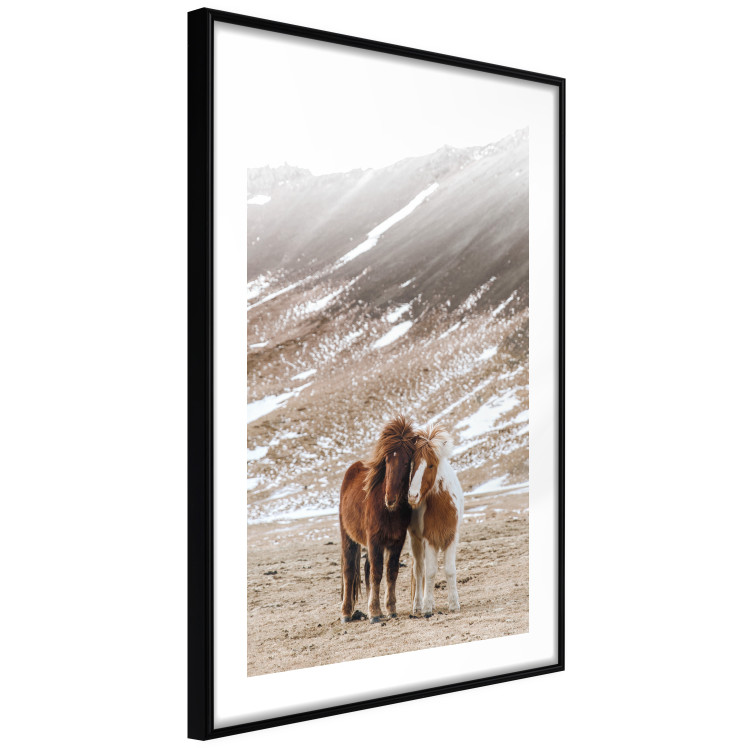 Wall Poster Warm Friendship - autumn landscape of a pair of animals against a mountain backdrop 130377 additionalImage 6