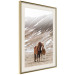 Wall Poster Warm Friendship - autumn landscape of a pair of animals against a mountain backdrop 130377 additionalThumb 3