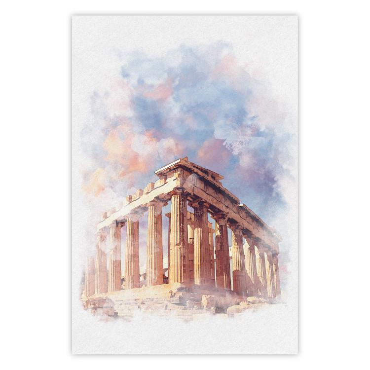 Wall Poster Painted Parthenon - historic building in Athens in watercolor motif 131777