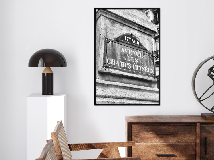 Poster Avenue Des Champs Elysees - black and white sign with inscriptions in Paris 132277 additionalImage 6