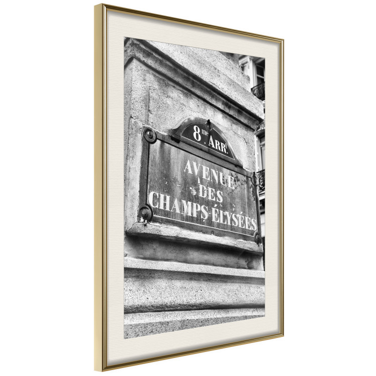 Poster Avenue Des Champs Elysees - black and white sign with inscriptions in Paris 132277 additionalImage 3