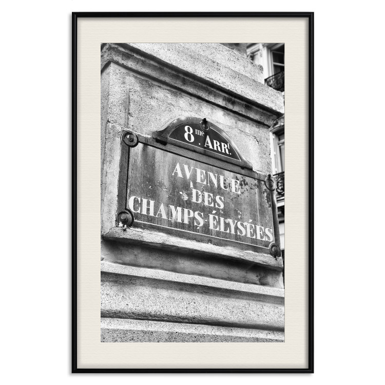 Poster Avenue Des Champs Elysees - black and white sign with inscriptions in Paris 132277 additionalImage 19