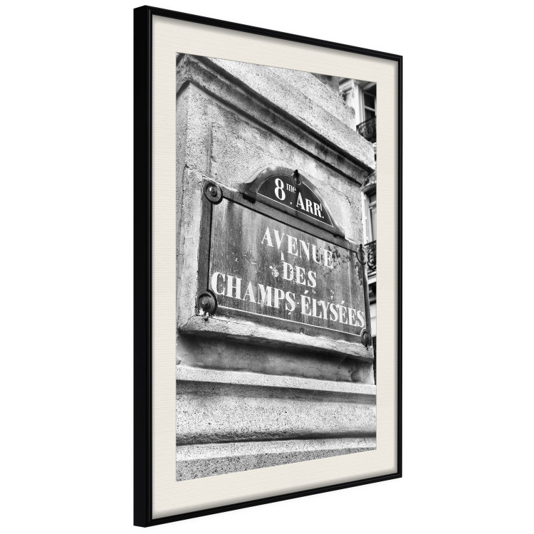 Poster Avenue Des Champs Elysees - black and white sign with inscriptions in Paris 132277 additionalImage 2