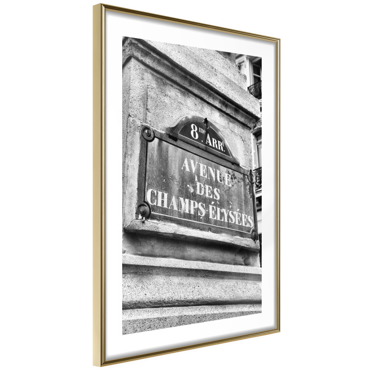 Poster Avenue Des Champs Elysees - black and white sign with inscriptions in Paris 132277 additionalImage 9