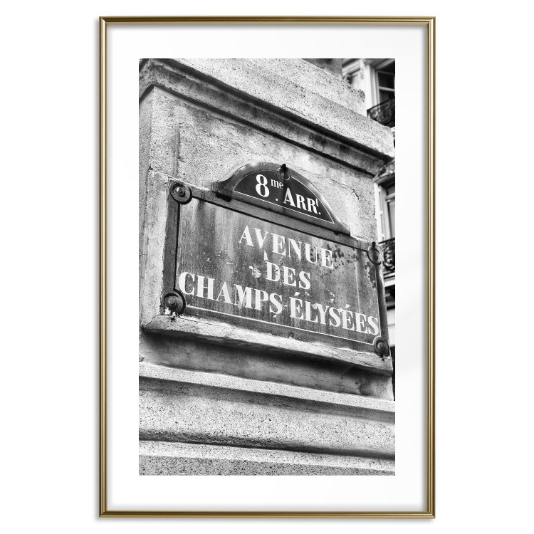 Poster Avenue Des Champs Elysees - black and white sign with inscriptions in Paris 132277 additionalImage 16