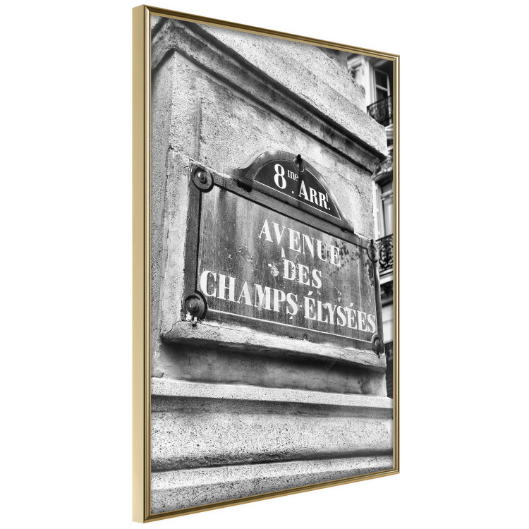 Poster Avenue Des Champs Elysees - black and white sign with inscriptions in Paris 132277 additionalImage 12