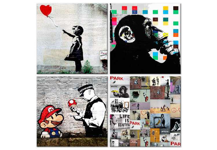 Canvas Banksy Collage (4 Parts) 132477