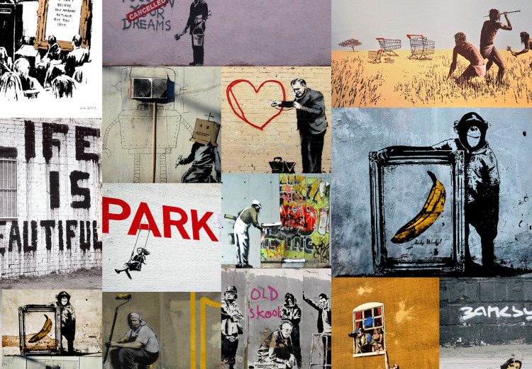Canvas Banksy Collage (4 Parts) 132477 additionalImage 4