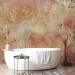 Photo Wallpaper Pink abstract - watercolour on concrete background with gold details 135377 additionalThumb 8