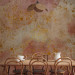 Photo Wallpaper Pink abstract - watercolour on concrete background with gold details 135377 additionalThumb 6