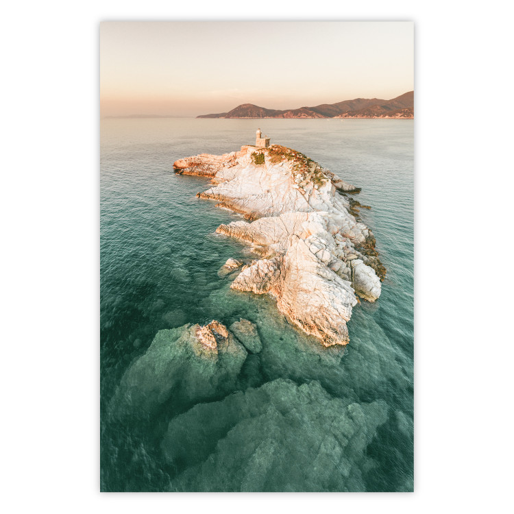 Poster Scoglietto - rocks and sea against the majestic landscape of Italy 135877