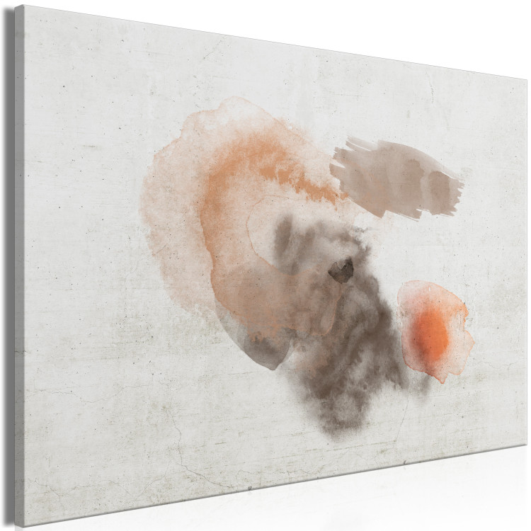 Canvas Print Rust-gray stains - Abstraction in Boho style on a gray background 135977 additionalImage 2