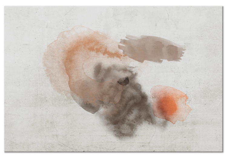 Canvas Print Rust-gray stains - Abstraction in Boho style on a gray background 135977