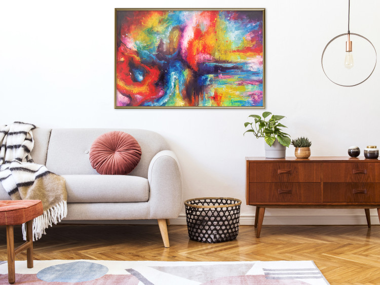 Poster Horizontal Galaxies - a colorful abstract with spilled paint texture 137177 additionalImage 11