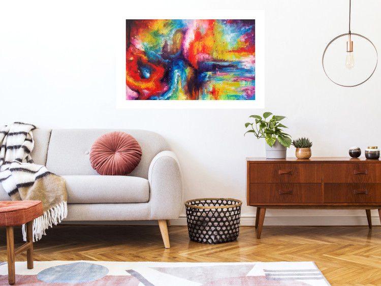 Poster Horizontal Galaxies - a colorful abstract with spilled paint texture 137177 additionalImage 19