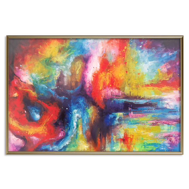 Poster Horizontal Galaxies - a colorful abstract with spilled paint texture 137177 additionalImage 6