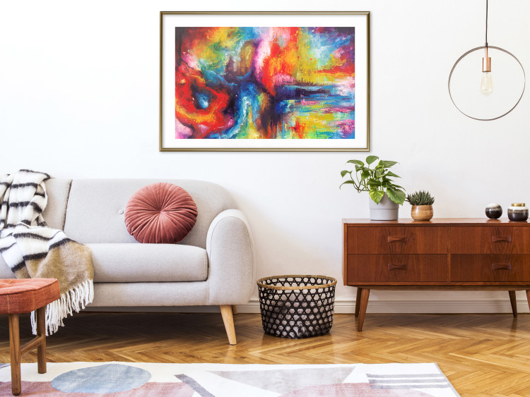 Poster Horizontal Galaxies - a colorful abstract with spilled paint texture 137177 additionalImage 9