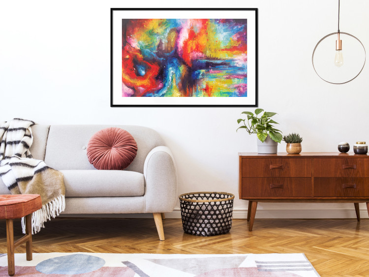 Poster Horizontal Galaxies - a colorful abstract with spilled paint texture 137177 additionalImage 15