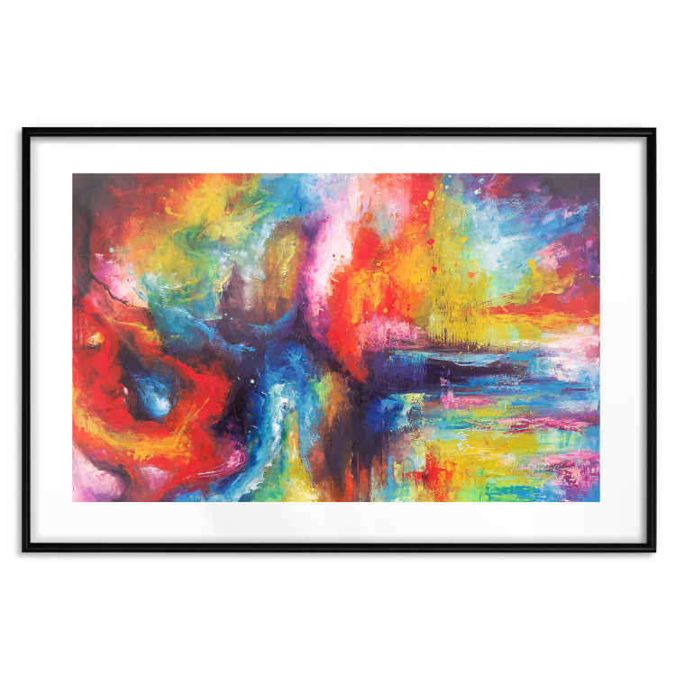 Poster Horizontal Galaxies - a colorful abstract with spilled paint texture 137177 additionalImage 5