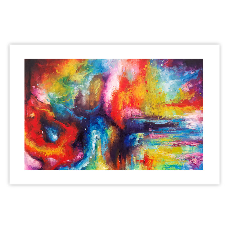 Poster Horizontal Galaxies - a colorful abstract with spilled paint texture 137177 additionalImage 8