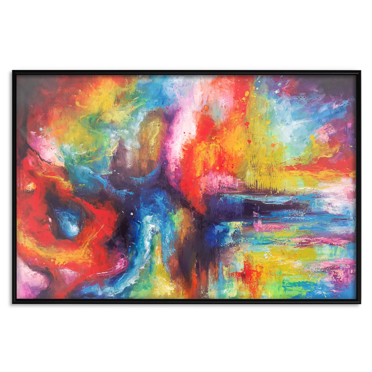 Poster Horizontal Galaxies - a colorful abstract with spilled paint texture 137177 additionalImage 5