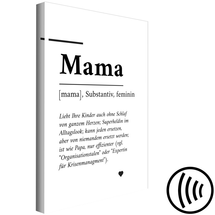 Canvas Print Definition of Mom (1-piece) Vertical - black and white German text 143577 additionalImage 6