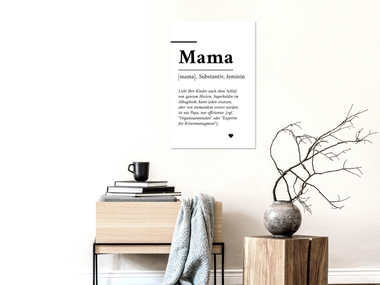 Canvas Print Definition of Mom (1-piece) Vertical - black and white German text 143577 additionalImage 3