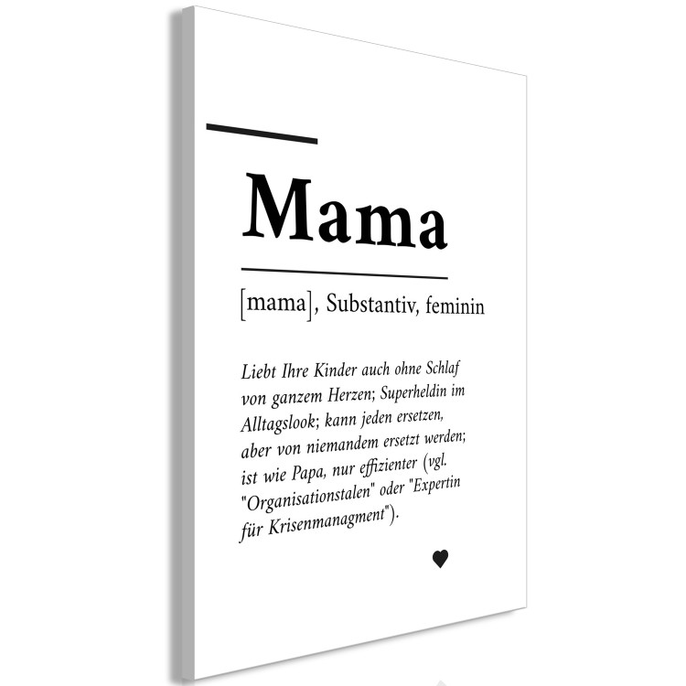 Canvas Print Definition of Mom (1-piece) Vertical - black and white German text 143577 additionalImage 2