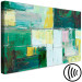 Canvas Print Oil Abstraction (1-piece) - geometric composition in greens 145177 additionalThumb 6