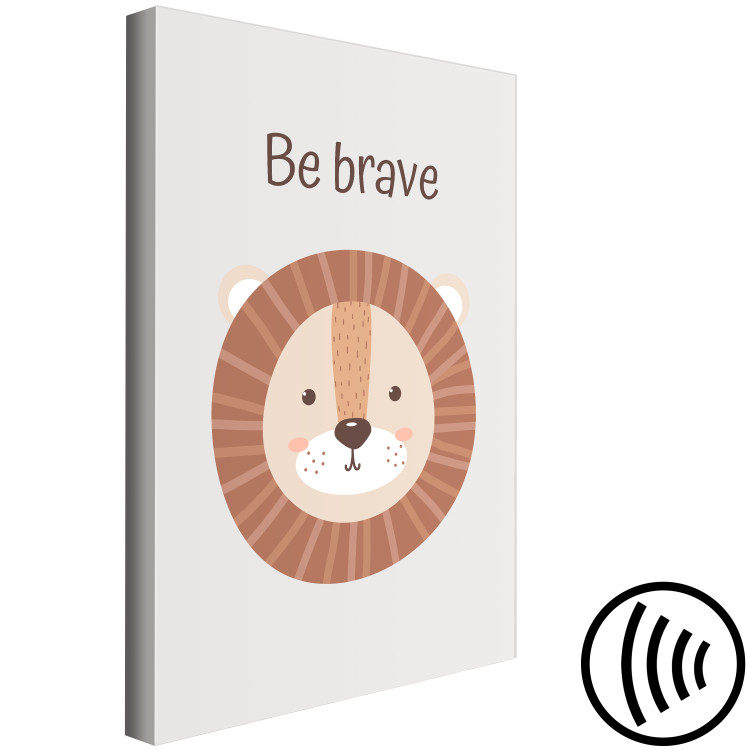 Canvas Print Be Brave (1-piece) - cheerful lion and motivating slogan for children 146577 additionalImage 6