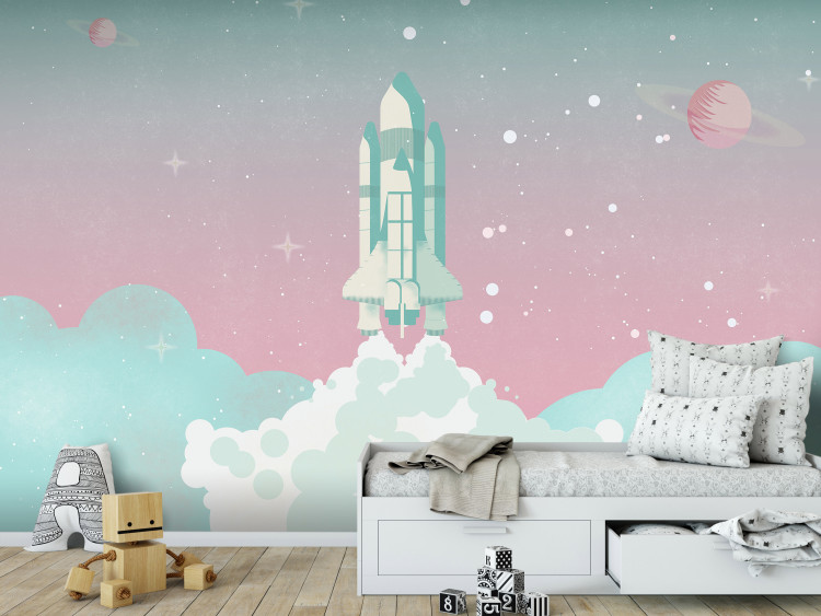 Wall Mural Child’s Dream - Rocket Flying Into Space 148477