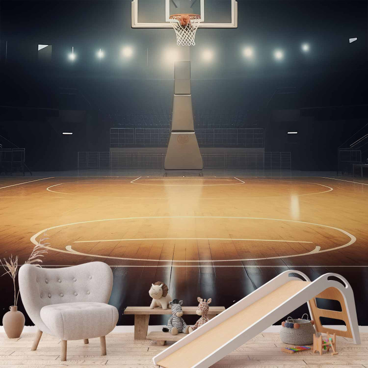 Photo Wallpaper Throwing to the Basket - Basketball Court in the Spotlight 150677 additionalImage 6