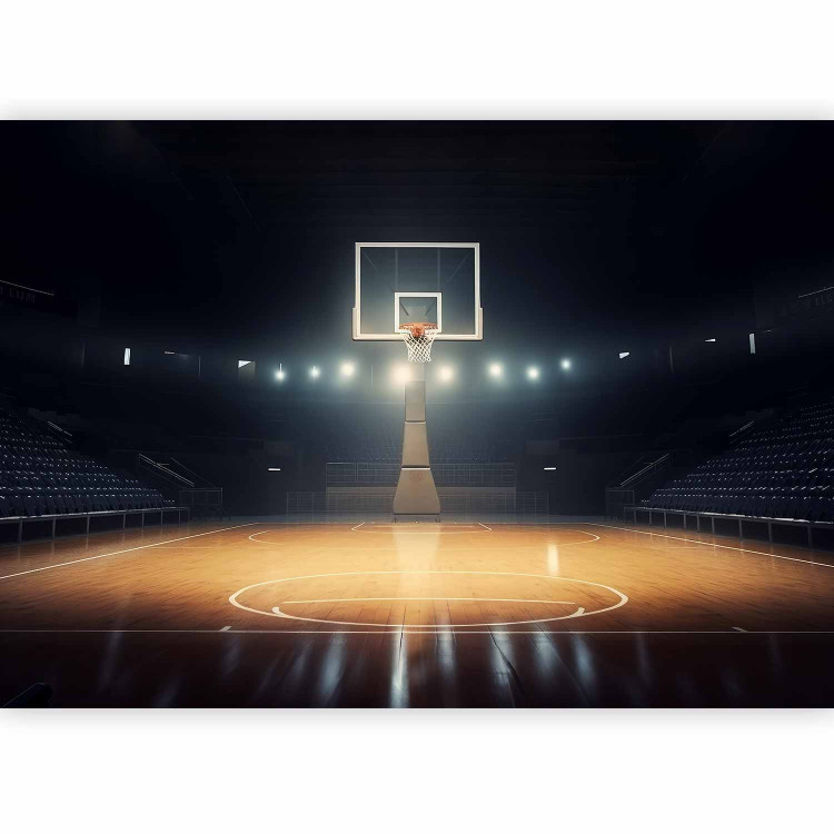 Photo Wallpaper Throwing to the Basket - Basketball Court in the Spotlight 150677 additionalImage 1
