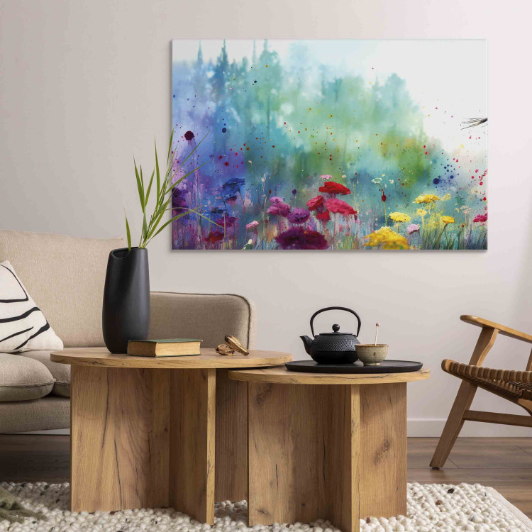 Canvas Colorful Flowers - A Painting Composition With a Forest Generated by AI 151077 additionalImage 11