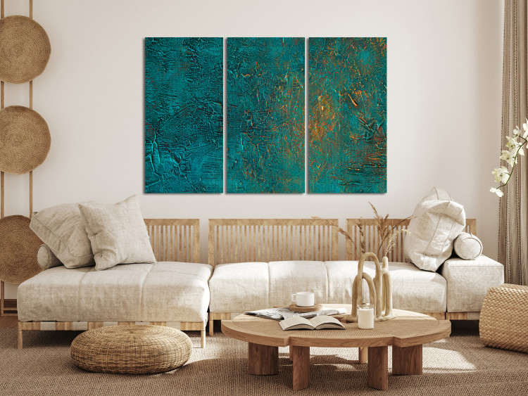 Canvas Art Print Azure Mirror - Dark Green Abstract With Visible Texture 151777 additionalImage 3