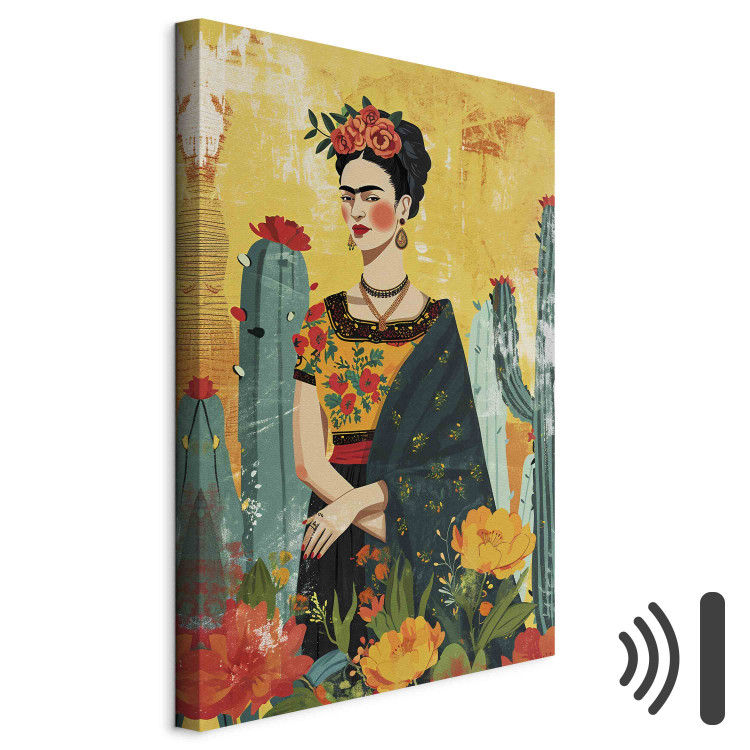 Canvas Print Frida Kahlo - An Artistic Representation of the Artist With Cacti 152277 additionalImage 8