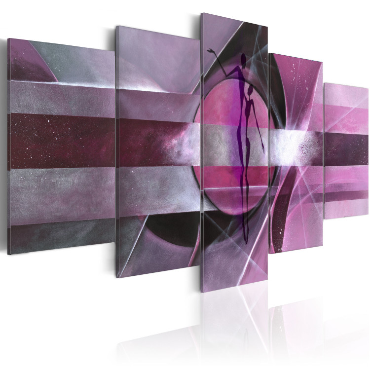 Canvas Print Purple Love (5-piece) - abstraction with figures and patterns 46677 additionalImage 2