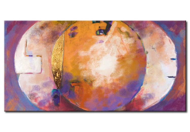 Canvas Art Print Purple Fantasy (1-piece) - Abstraction with a bright planetary motif 48077