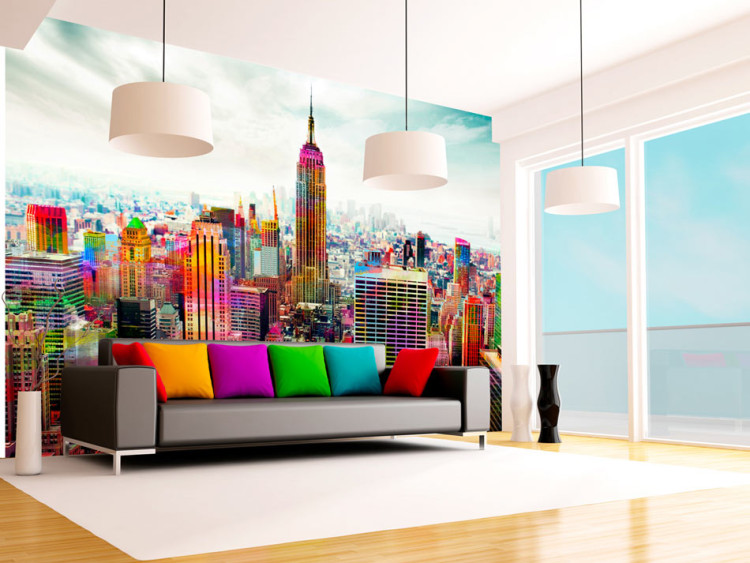 Wall Mural Colors of New York - Architecture with Skyscrapers and Colorful Accents 61577