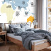 Wall Mural World map - outline of continents with coloured patterns on a white background 97077 additionalThumb 2
