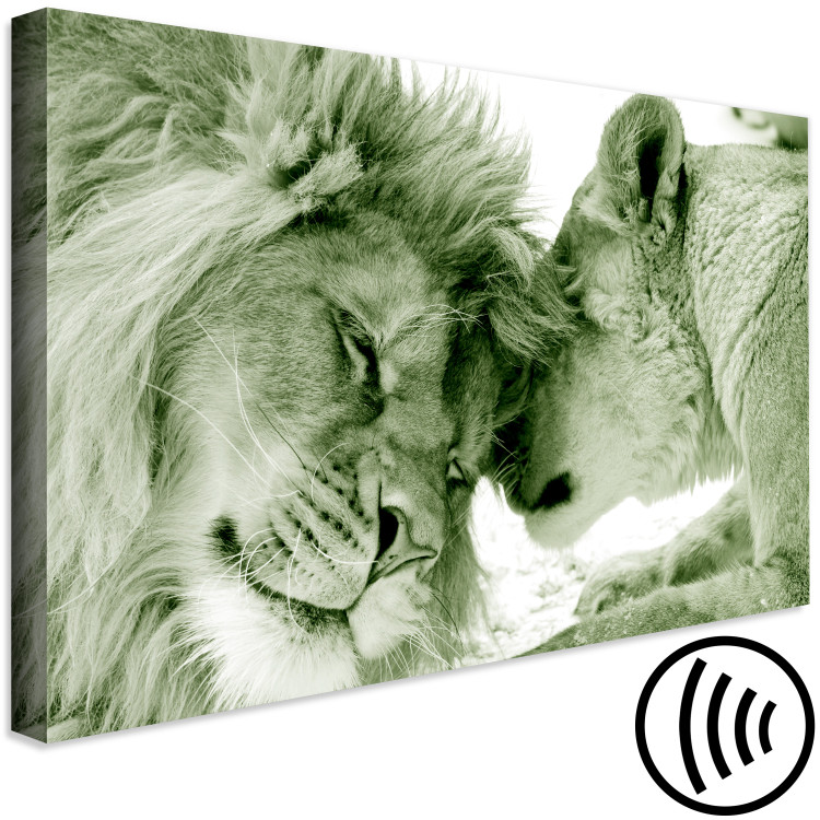 Canvas Whisper of Love - Romantic Animal Pair in Green Contrast 97577 additionalImage 6
