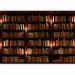 Photo Wallpaper Wooden shelves - retro-style bookcase with books and fire 106587 additionalThumb 1